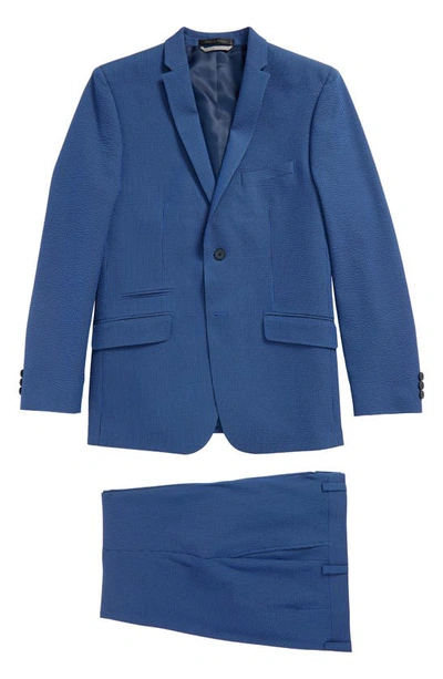 Shop Andrew Marc Skinny Fit Suit In Medium Blue