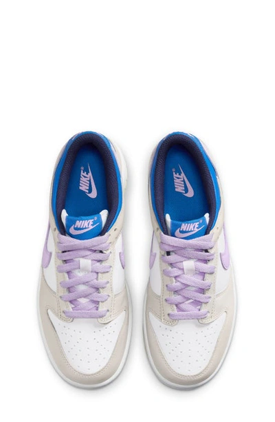 Shop Nike Kids' Dunk Low Basketball Sneaker In Light Orewood / Lilac/ White
