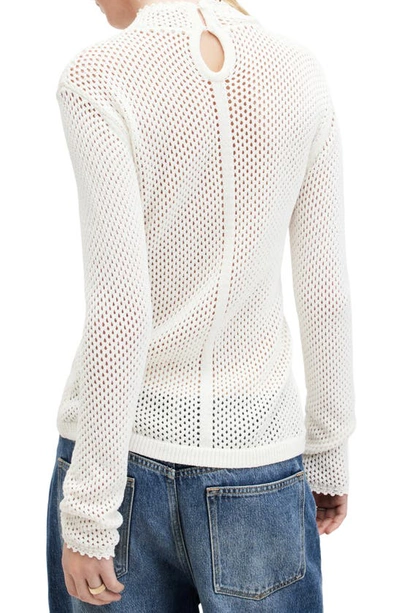 Shop Allsaints Avril Open Stitch Sweater In Chalk White