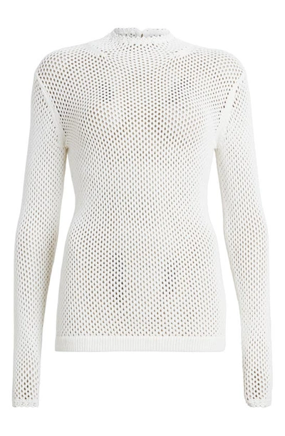 Shop Allsaints Avril Open Stitch Sweater In Chalk White