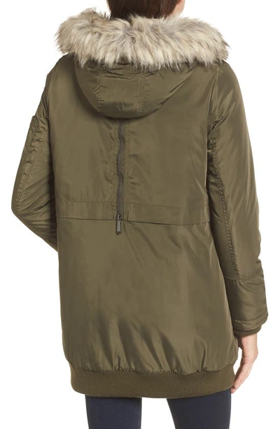 Sam Edelman Berber Parka With Faux Fur In Loden