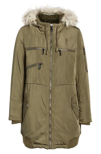 Sam Edelman Berber Parka With Faux Fur In Loden
