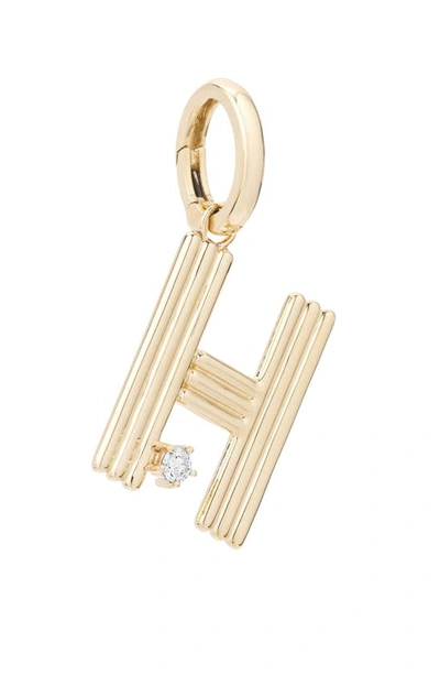 Shop Adina Reyter Groovy Initial Diamond Pendant Charm In Yellow Gold - H