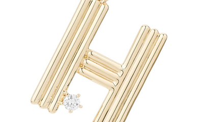 Shop Adina Reyter Groovy Initial Diamond Pendant Charm In Yellow Gold - H