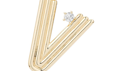Adina Reyter Groovy Initial Diamond Pendant Charm In Yellow Gold - V