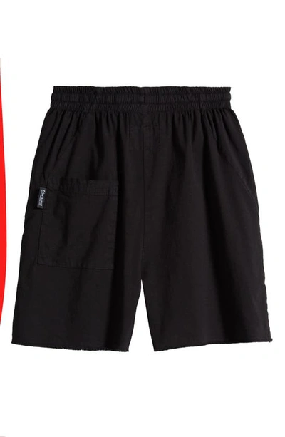 Shop Nununu Kids' Feather Cotton Cargo Shorts In Black