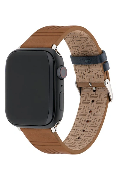 Shop Ted Baker Leather Apple Watch® Watchband In Brown