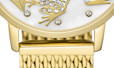 Shop Kate Spade Metro Frog & Flower Mesh Bracelet Watch, 34mm In Gold