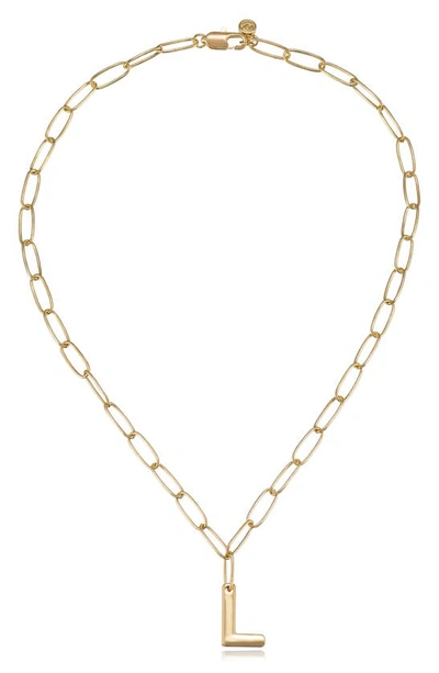 Ettika Paperclip Chain Initial Necklace In Gold - L