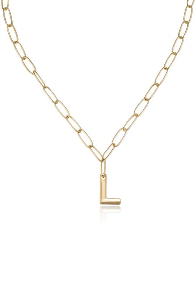 Ettika Paperclip Chain Initial Necklace In Gold - L