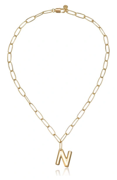 Ettika Initial Pendant Necklace In Gold - N
