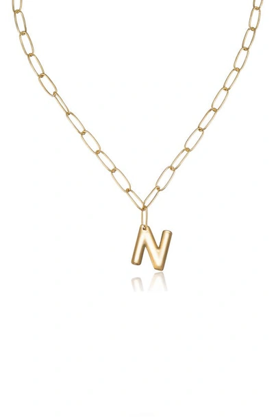 Ettika Initial Pendant Necklace In Gold - N