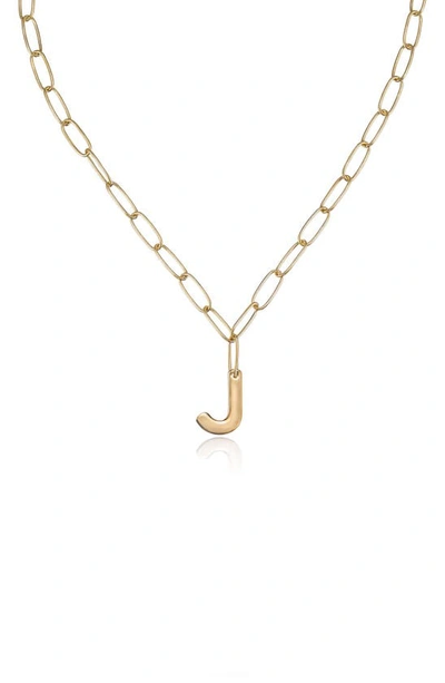 Ettika Paperclip Chain Initial Necklace In Gold - J