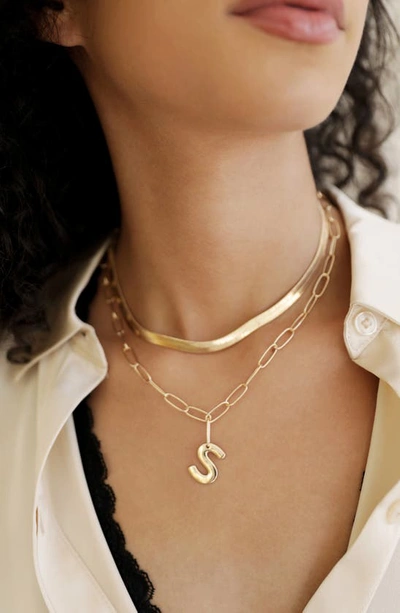 Shop Ettika Initial Pendant Necklace In Gold - S