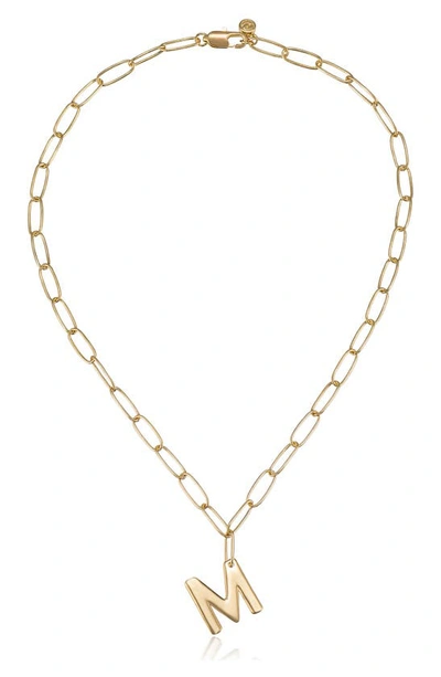 Ettika Initial Pendant Necklace In Gold - M