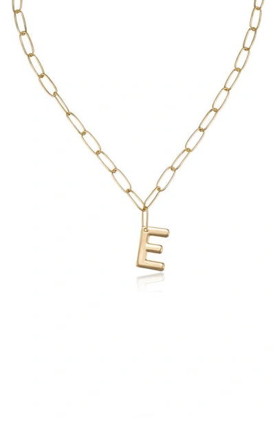 Ettika Paperclip Chain Initial Necklace In Gold - E