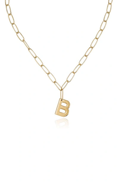 Ettika Paperclip Chain Initial Necklace In Gold - B