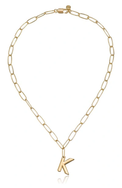 Ettika Initial Pendant Necklace In Gold - K