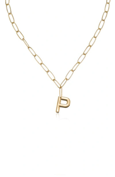 Ettika Paperclip Chain Initial Necklace In Gold - P