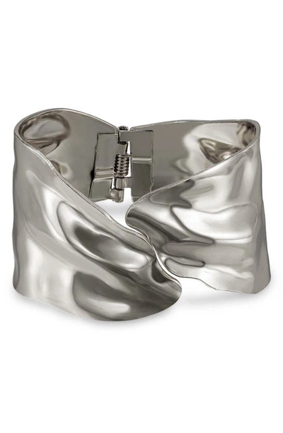 Ettika Abstract Cuff Bracelet In Rhodium