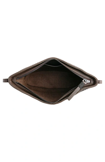 Shop Brunello Cucinelli Raffia Shoulder Bag In C300 Dark Brown