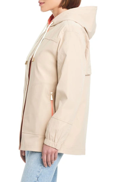 Shop Kate Spade Water Resistant Hooded Raincoat In Feather
