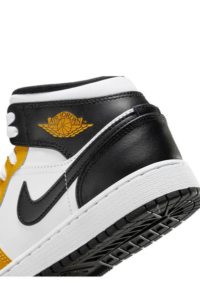 Shop Nike Kids' Air Jordan 1 Mid Sneaker In Yellow Ochre/ Black/ White