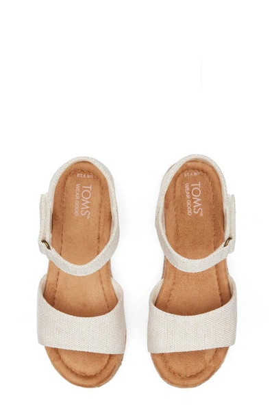 Shop Toms Kids' Diana Ankle Strap Espadrille Platform Wedge Sandal In Natural