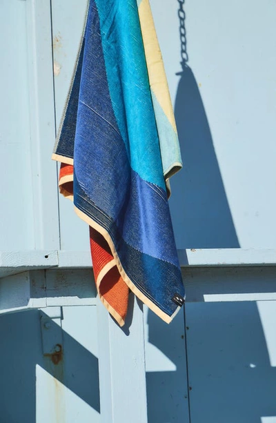 Shop Slowtide Shores Cotton Beach Towel In Blue Multi