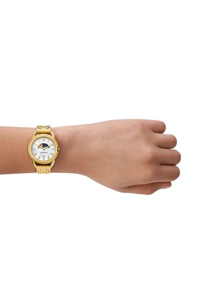 Shop Tory Burch The Miller Moon Phase Bracelet Watch, 34mm In Gold