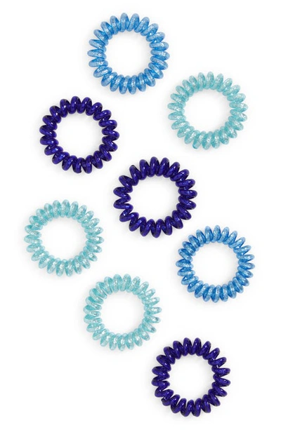 Shop Bp. Assorted 8-pack Ponytail Holders In Blue Sparkle Multi