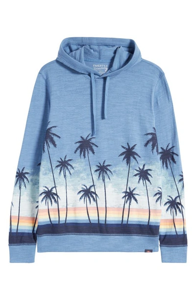Shop Faherty Palm Tree Print Organic Cotton Hoodie In Palm Rainbow Ombre