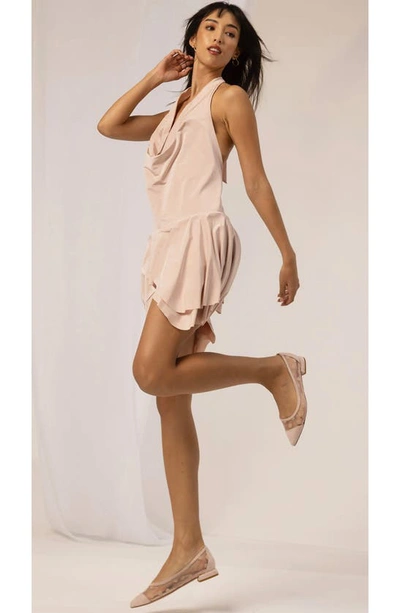 Beautiisoles Blake Pointed Cap Toe Flat In Light Pink