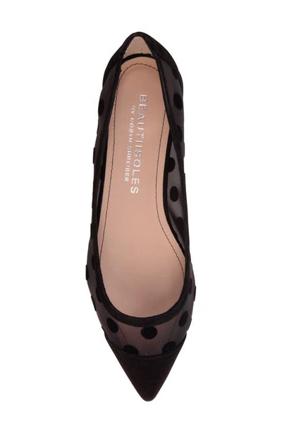 Beautiisoles Blake Pointed Cap Toe Flat In Black