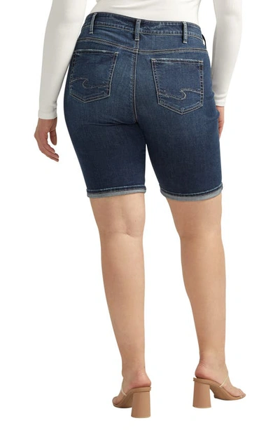 Silver Jeans Co. Suki Roll Cuff Denim Bermuda Shorts In Indigo