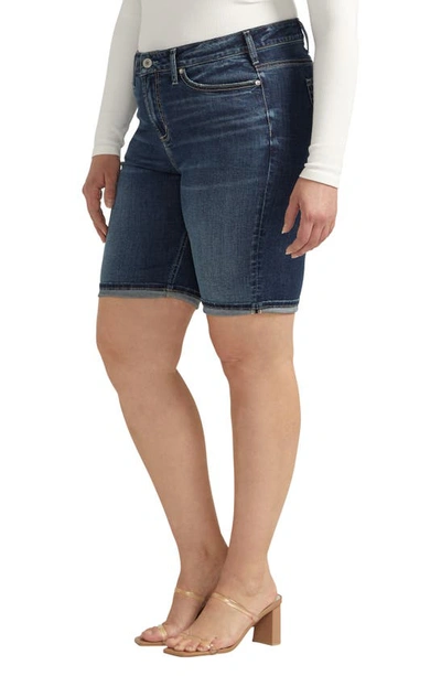Silver Jeans Co. Suki Roll Cuff Denim Bermuda Shorts In Indigo