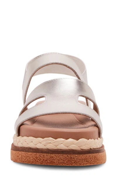 Shop Blondo Frankee Slingback Platform Sandal In Platinum Leather