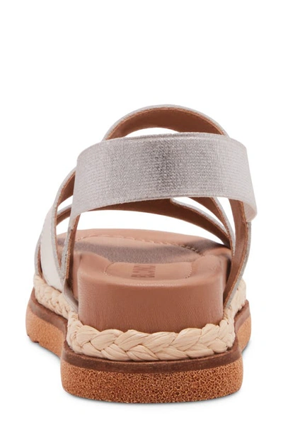 Shop Blondo Frankee Slingback Platform Sandal In Platinum Leather