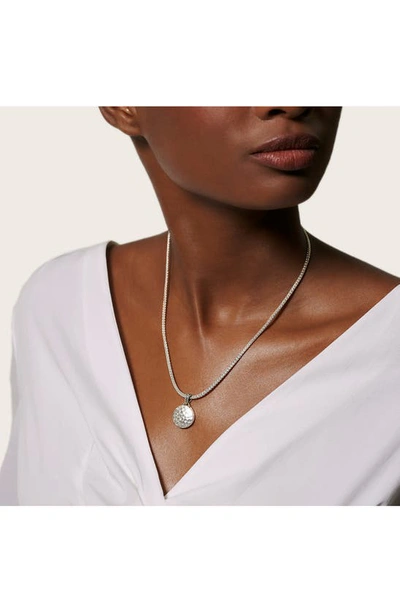John Hardy Palu Dot Hammered Reversible Pendant Necklace In Silver