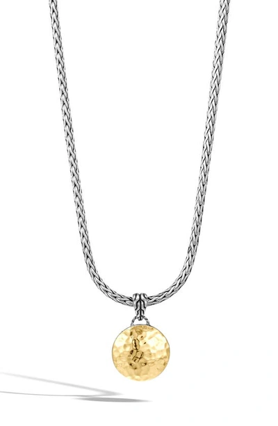 John Hardy Palu Dot Hammered Reversible Pendant Necklace In Silver