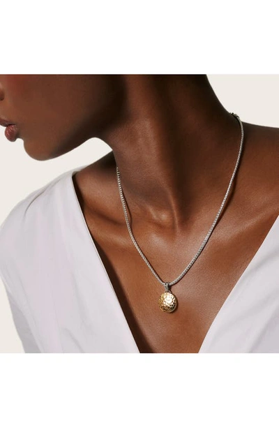 John Hardy Palu Dot Hammered Reversible Pendant Necklace In Silver