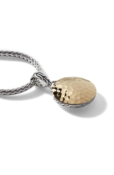 John Hardy Palu Dot Hammered Reversible Pendant Necklace In Silver