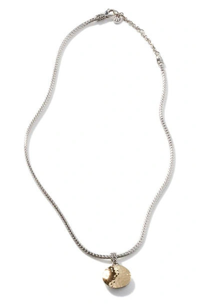 John Hardy Palu Dot Hammered Reversible Pendant Necklace In Silver