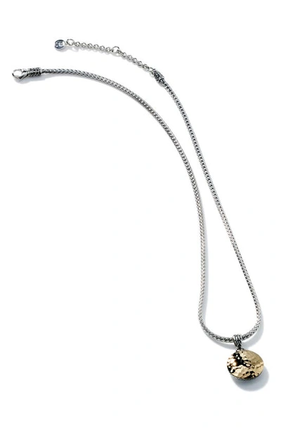 John Hardy Palu Dot Hammered Reversible Pendant Necklace In Silver