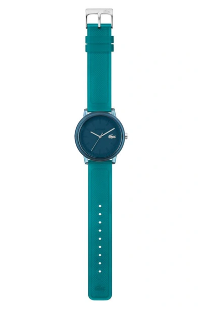 Shop Lacoste L12.12 Silicone Strap Watch, 36mm In Green