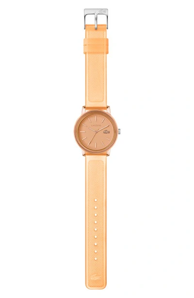 Shop Lacoste L12.12 Silicone Strap Watch, 36mm In Orange