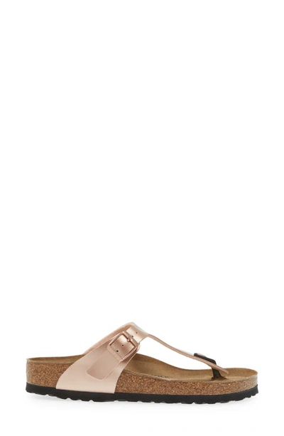 Shop Birkenstock Gizeh Birko-flor Sandal In Copper Metallic