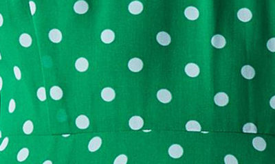 Shop Lk Bennett Addison Polka Dot Long Sleeve Midi Dress In Green