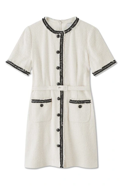 Shop Lk Bennett Charlie Tweed Dress In Ivory