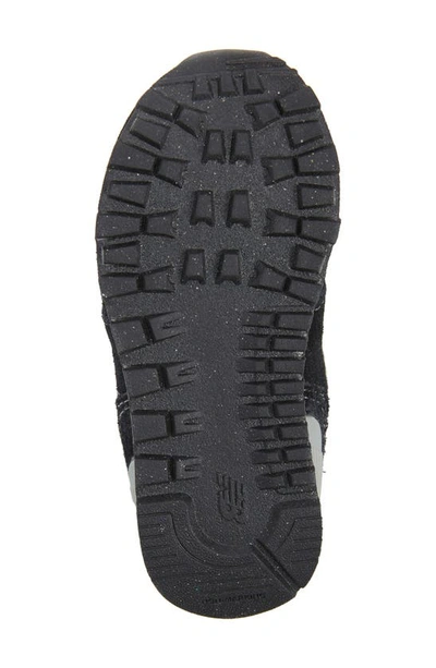 New Balance Kids 574 Lace Up Logo Trainers In Black/ White